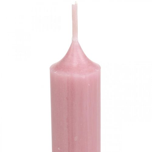 Artikel Rustikke stearinlys pindelys farvet pink 350/28mm 4 stk