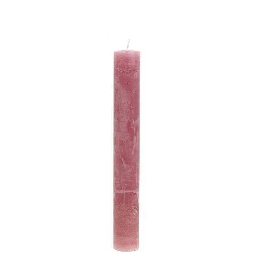 Artikel Koniske lys ensfarvede gammelrosa 34mm x 240mm 4 stk