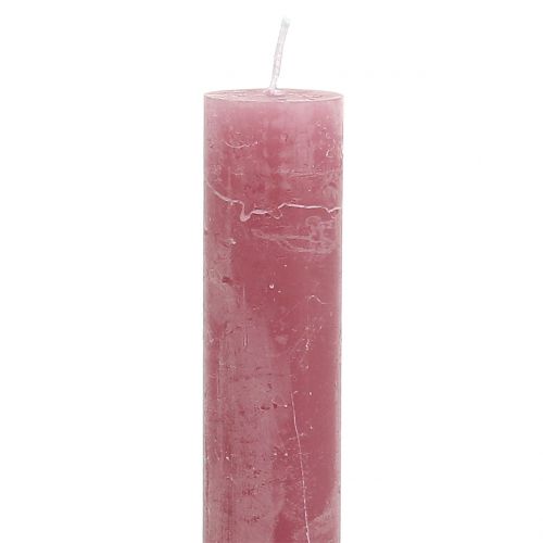 Floristik24 Koniske lys ensfarvede gammelrosa 34mm x 300mm 4 stk