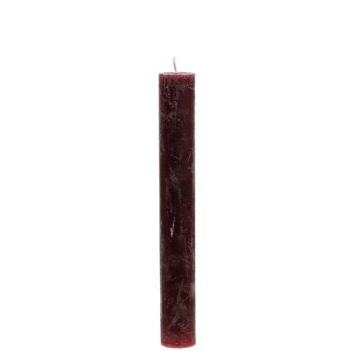 Floristik24 Koniske stearinlys ensfarvet bordeaux 34mm x 240mm 4stk