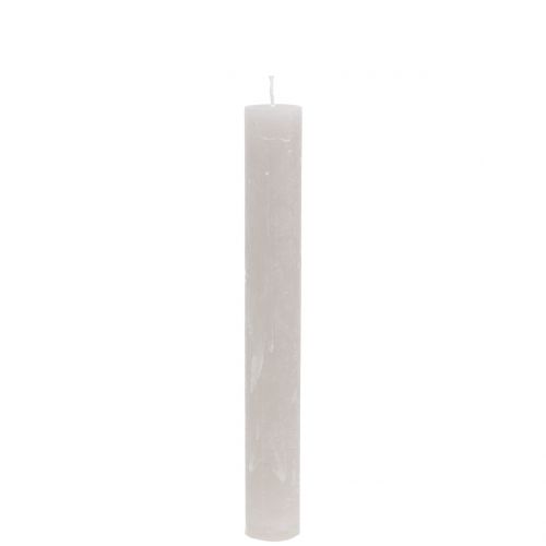 Koniske lys ensfarvede grå 34mm x 240mm 4 stk