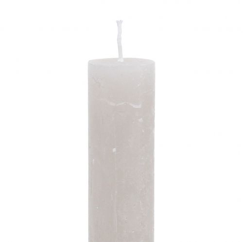 Artikel Koniske lys ensfarvede grå 34mm x 240mm 4 stk