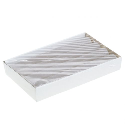 Artikel Koniske lys ensfarvede grå 34mm x 240mm 4 stk