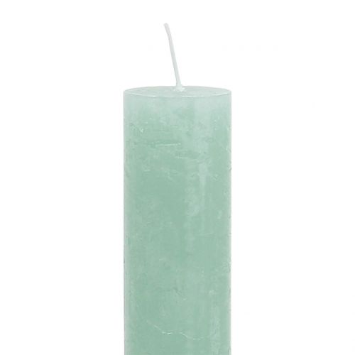 Artikel Taper stearinlys Ensfarvet Lysegrøn 34mm x 240mm 4 Stk