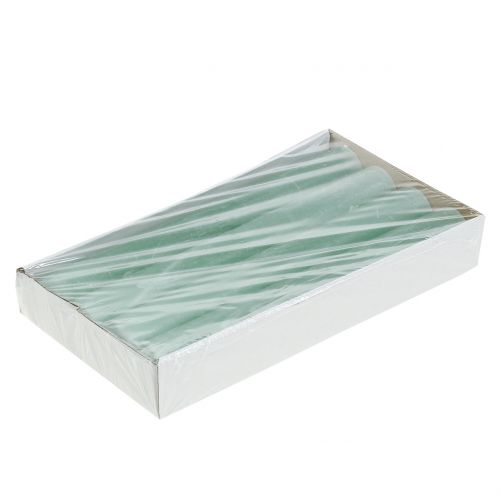 Artikel Taper stearinlys Ensfarvet Lysegrøn 34mm x 240mm 4 Stk