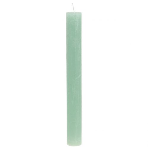 Koniske lys ensfarvede lysegrønne 34mm x 300mm 4stk