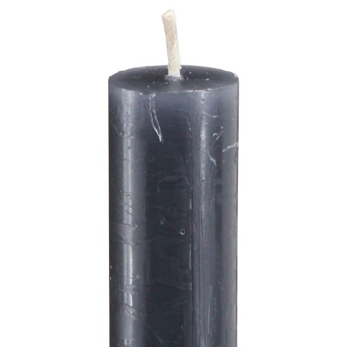 Artikel Koniske stearinlys, ensfarvede stearinlys, antracit, 21×240 mm, 12 stk.