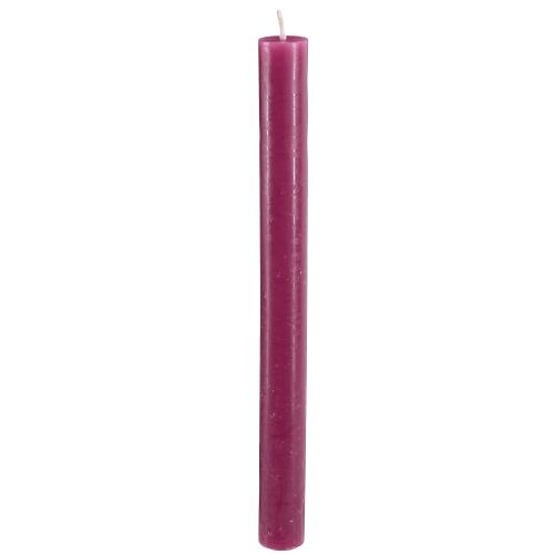 Koniske stearinlys, ensfarvede stearinlys Berry 21×240mm 12 stk.