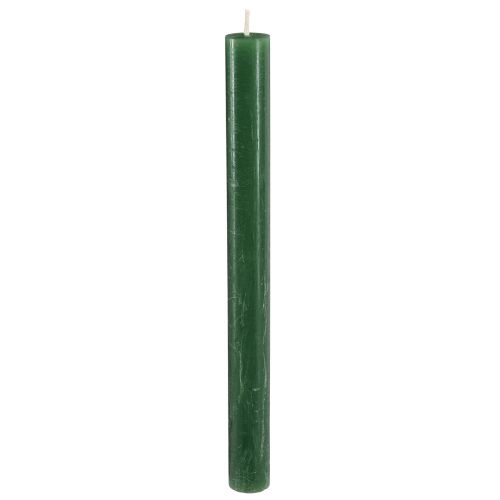 Artikel Koniske stearinlys, ensfarvede stearinlys, mørkegrønne, 21×240 mm, 12 stk.
