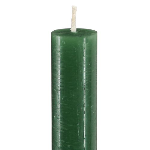Artikel Koniske stearinlys, ensfarvede stearinlys, mørkegrønne, 21×240 mm, 12 stk.