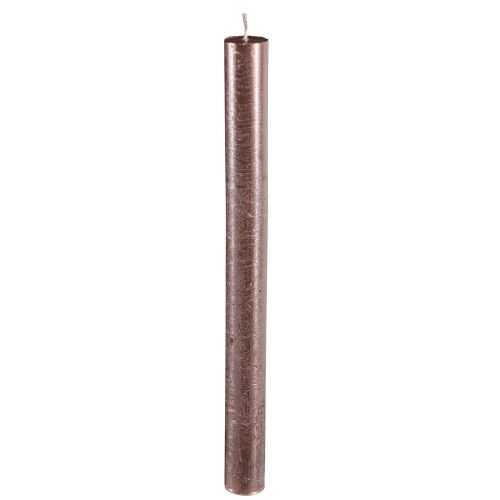 Koniske lys ensfarvet kobber metallic 21×240mm 12 stk
