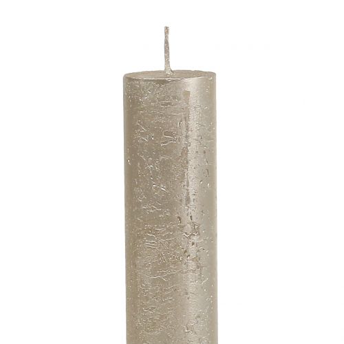 Floristik24 Taper stearinlys ensfarvet champagne 34mm x 240mm 4 stk