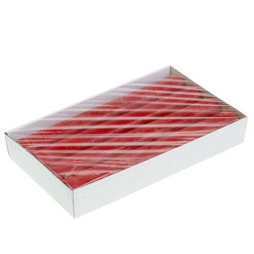 Artikel Koniske lys farvet rød 34mm x 300mm 4 stk