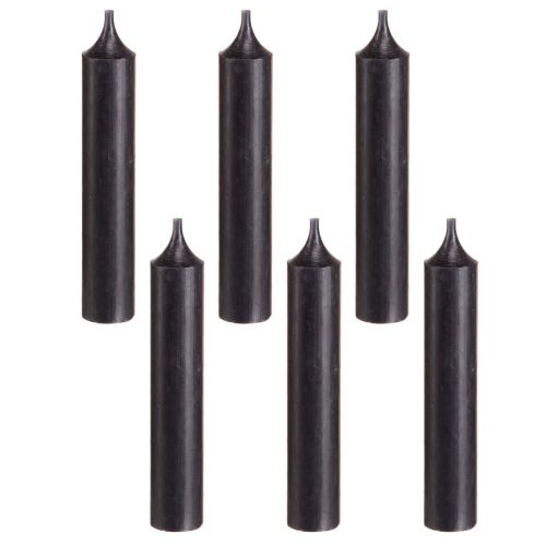 Artikel Taper stearinlys korte små stearinlys sorte 110mm Ø21mm 6 stk bundt