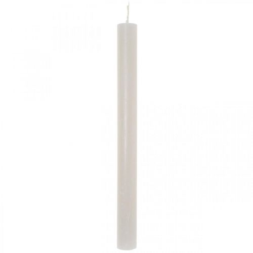 Koniske lys ensfarvede lysegrå 21×240mm 12stk