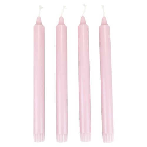 Floristik24 PURE Taper Candles Antikke Pink Wenzel Candles Pink 250/23mm 4 stk.