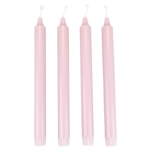 Floristik24 PURE Taper Candles Antique Pink Wenzel Candles Pink 250/23mm 4 stk.