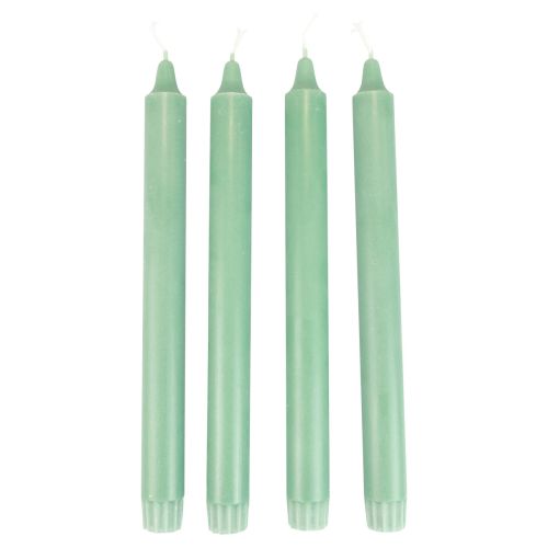 Floristik24 PURE taper stearinlys Grøn Emerald Wenzel stearinlys 250/23 mm 4 stk.