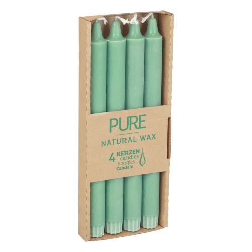 Artikel PURE taper stearinlys Grøn Emerald Wenzel stearinlys 250/23 mm 4 stk.
