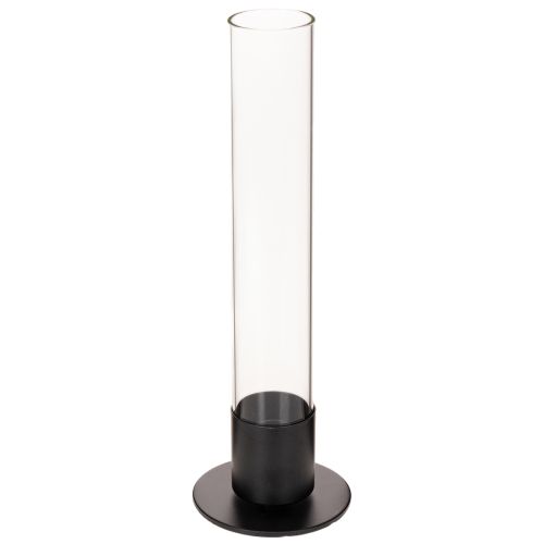 Konisk lysestage med glascylinder. Enkel og tidløs. 31 cm købe | Floristik24.dk
