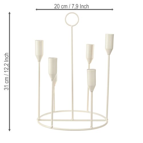 Artikel Konisk lysestage 6 lysestager grå Ø20cm H31cm
