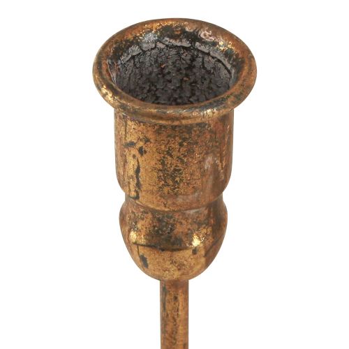 Artikel Antik pind lysestage til 10 lys guld 46×46cm H16,5cm