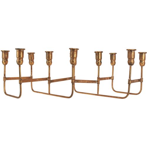 Artikel Antik pind lysestage til 10 lys guld 46×46cm H16,5cm