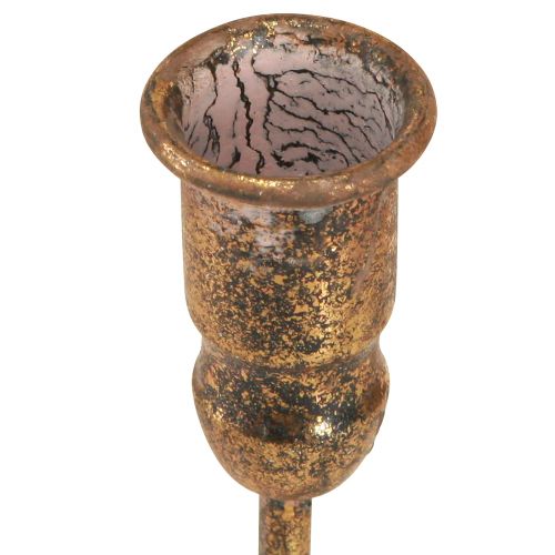 Artikel Antik pind lysestage til 4 lys guld 18×18cm H16,5cm