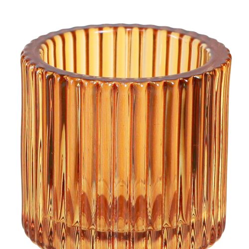 Artikel Pinde lysestage glas orange fyrfadsstage H8cm 4 stk