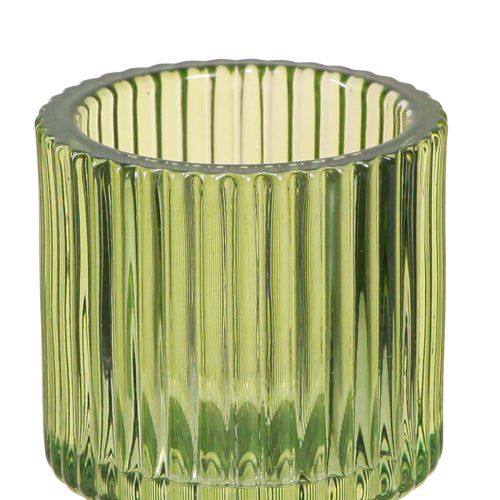 Artikel Pind lysestage glas fyrfadsstage grøn H8cm 4 stk