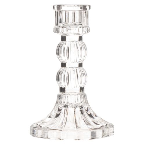 Transparent lysestage, klassisk design, borddekoration, 12 cm, 2 stk. | Floristik24.dk