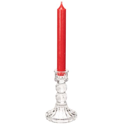 Transparent lysestage, klassisk design, borddekoration, 12 cm, 2 stk. | Floristik24.dk