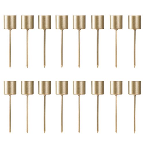 Artikel Pind lysestage mat guld lysestage til stikning 11cm 16 stk