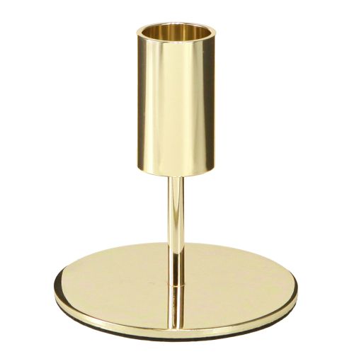 Moderne guldlysestager i metal, H10 cm, 4 stk.