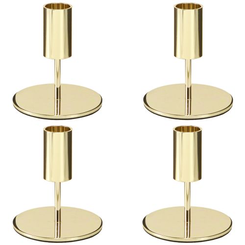 Artikel Moderne guldlysestager i metal, H10 cm, 4 stk.