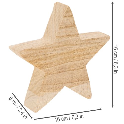 Rustik træstjernelysholder til keglelys, 16 cm | Floristik24.dk