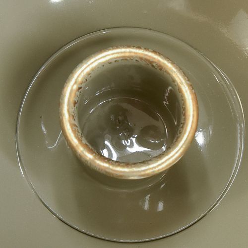 Artikel Konisk lysestage metal lysestage grå guld H9,5 cm