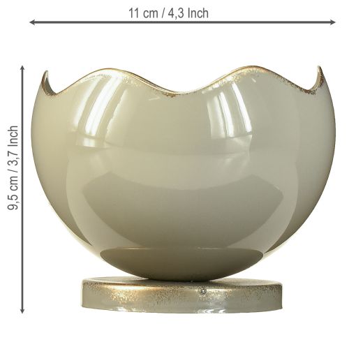 Artikel Konisk lysestage metal lysestage grå guld H9,5 cm