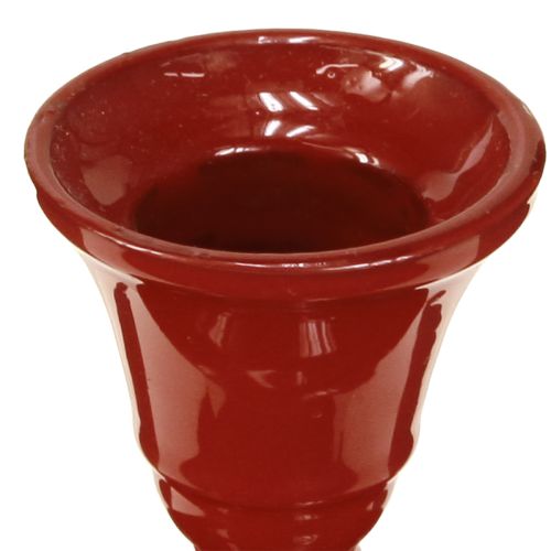 Artikel Metal lysestage rød Ø8,5cm H7cm