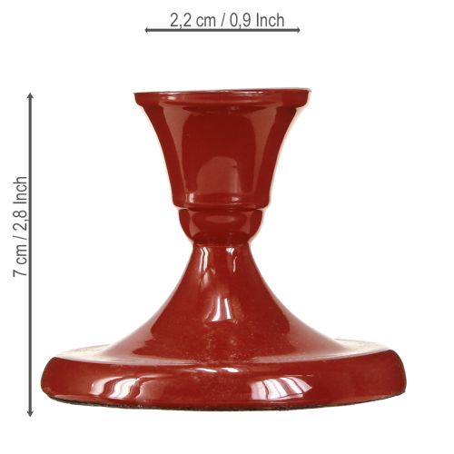 Artikel Metal lysestage rød Ø8,5cm H7cm