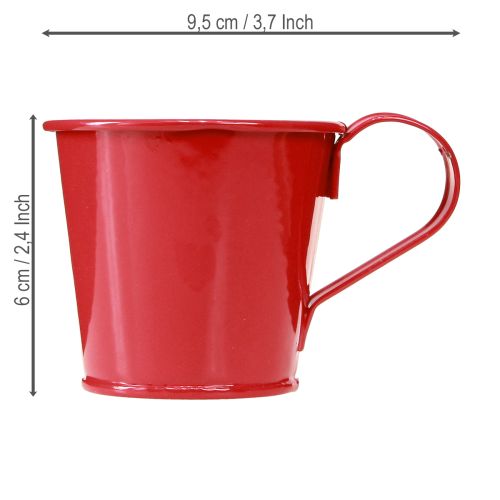 Artikel Metal lysestage kop rød H6cm 6 stk