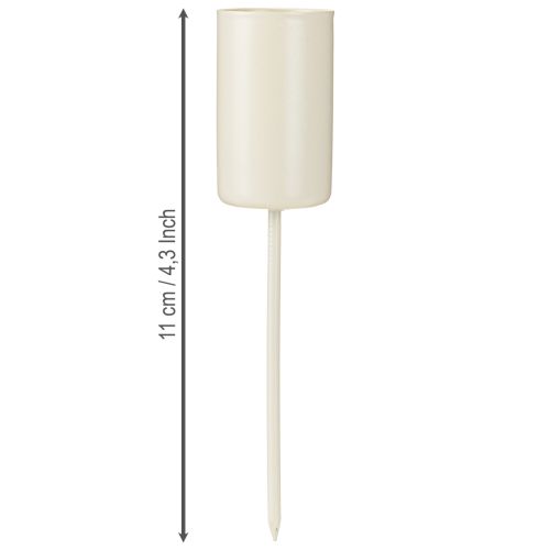 Artikel Metallysholder på stang, beige, H11 cm, 4 stk.
