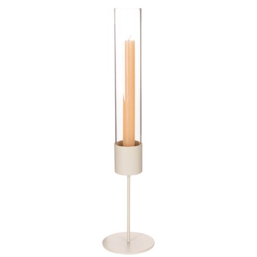 Moderne 45 cm cylinderformet lysestage i glas | Floristik24.dk