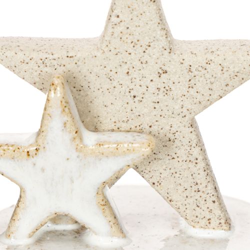 Keramik stjernelysholdere, juledekoration, 11 cm, 2 stk. | Floristik24.dk
