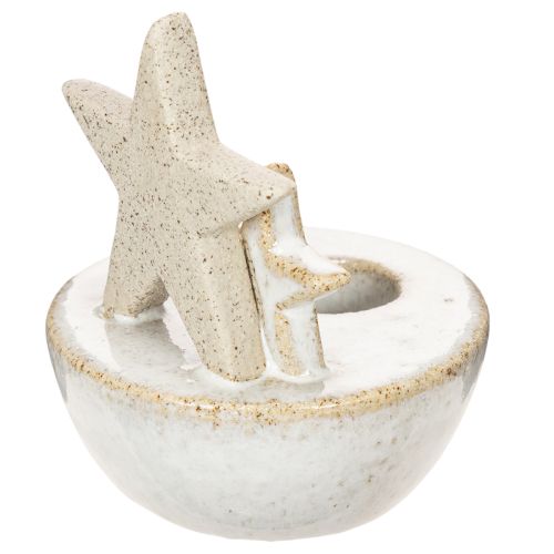 Keramik stjernelysholdere, juledekoration, 11 cm, 2 stk. | Floristik24.dk