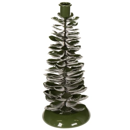 Lysestage juletræ grøn metaldekoration 28cm købe | Floristik24.dk
