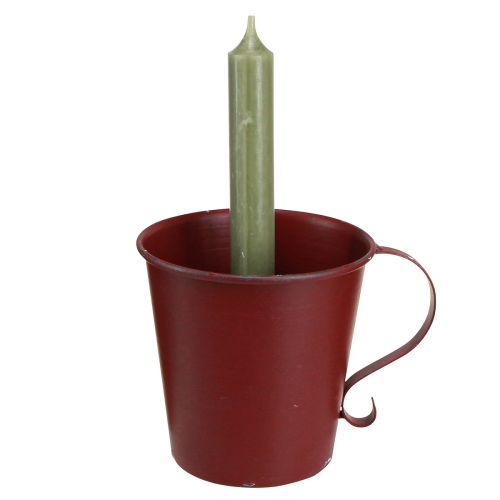 Artikel Tilspidset lysestage vintage kop dekorativ vinrød Ø11cm H11cm