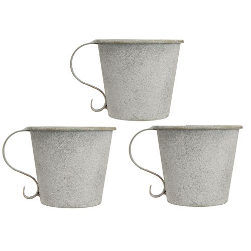 Artikel Tilspidset lysestage vintage kop lysestage metal grå Ø9,5cm H8cm 3stk