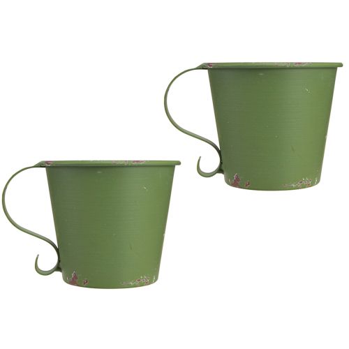 Artikel Pind lysestage vintage kop metal grøn Ø7cm H6cm 2stk