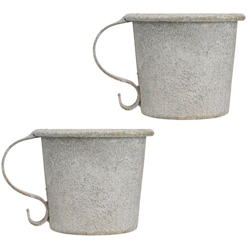 Artikel Tilspidset lysestage vintage kop metalgrå Ø7cm H6cm 2stk